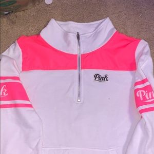 Pink quarter zip sweatshirt